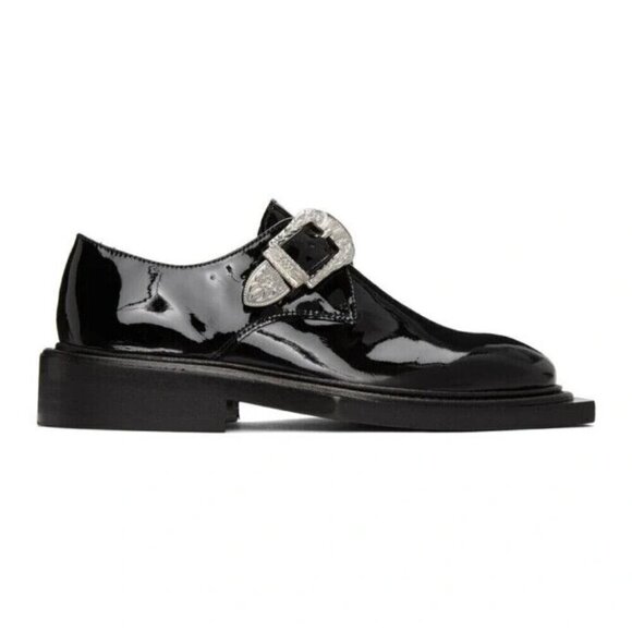 Martine Rose Patent Shoom Loafers 37 W7 Black New - Picture 1 of 14